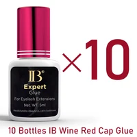 Pegamento IB Expert 1-2s, tiempo de secado, pegamento más rápido para extensiones de pestañas postizas, adhesivo, tapa roja vino, 5ml, Original de Corea fuerte