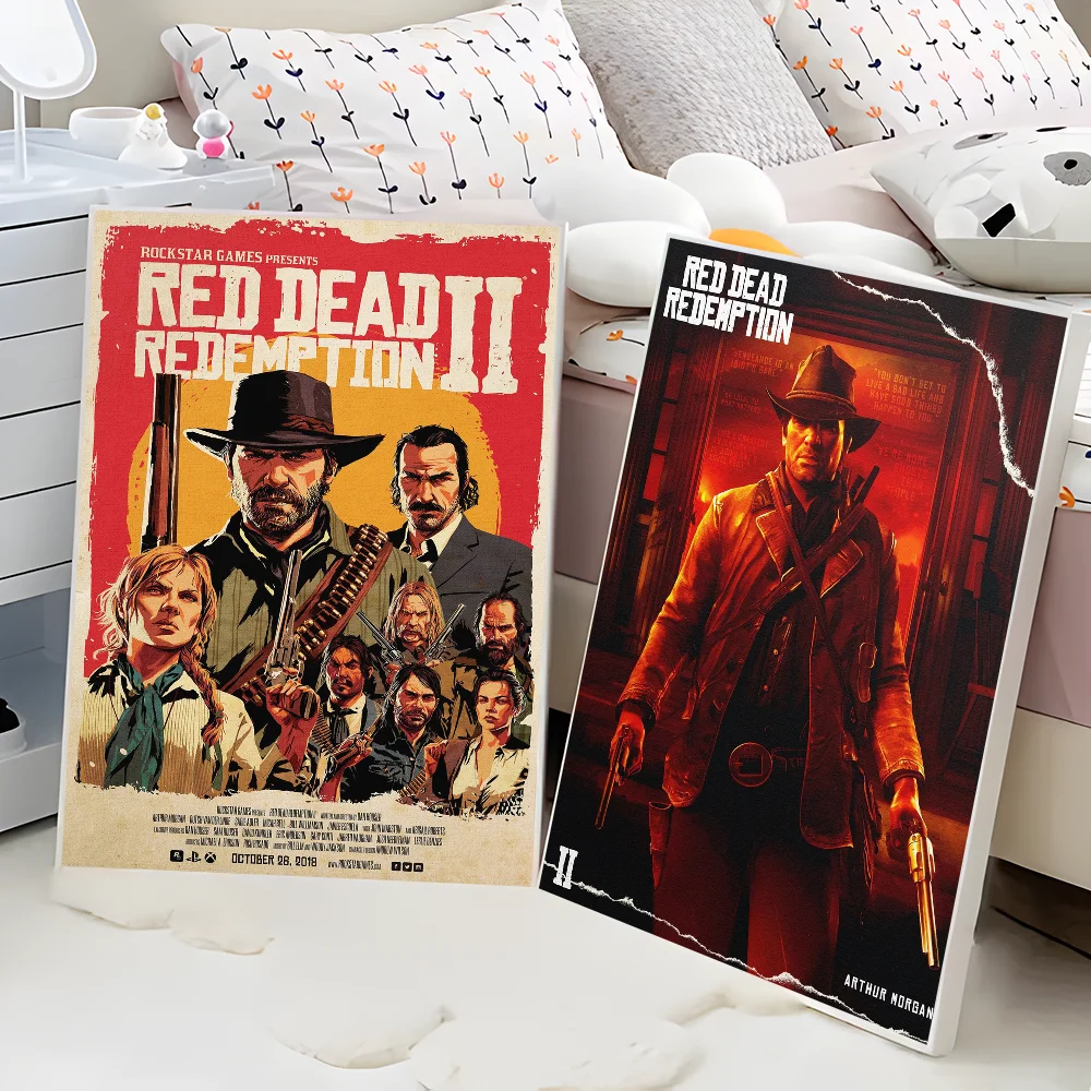 Game R-Red Dead-R-Redemptions 2 Classic Vintage Posters Vintage Room Home Bar Cafe Decor Nordic Home Decor