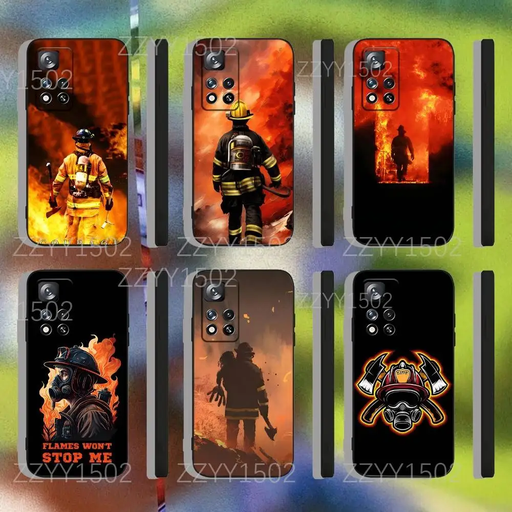 

Firefighter Heroes Fireman Phone Case For Samsung S25,S24,Ultra,S20,S30,Plus,S22,S23,Ultra,Plus,5G Black Silicone Soft