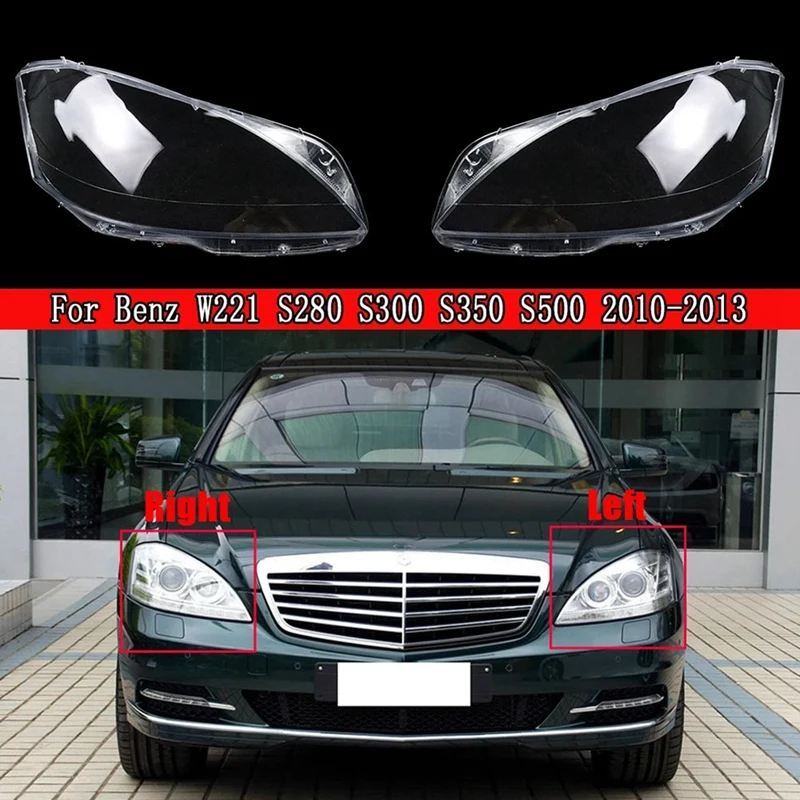 

1Pair Front Headlight Shell Lampshade Part Kit For Mercedes-Benz W221 S280 S300 S350 S500 2010-2013