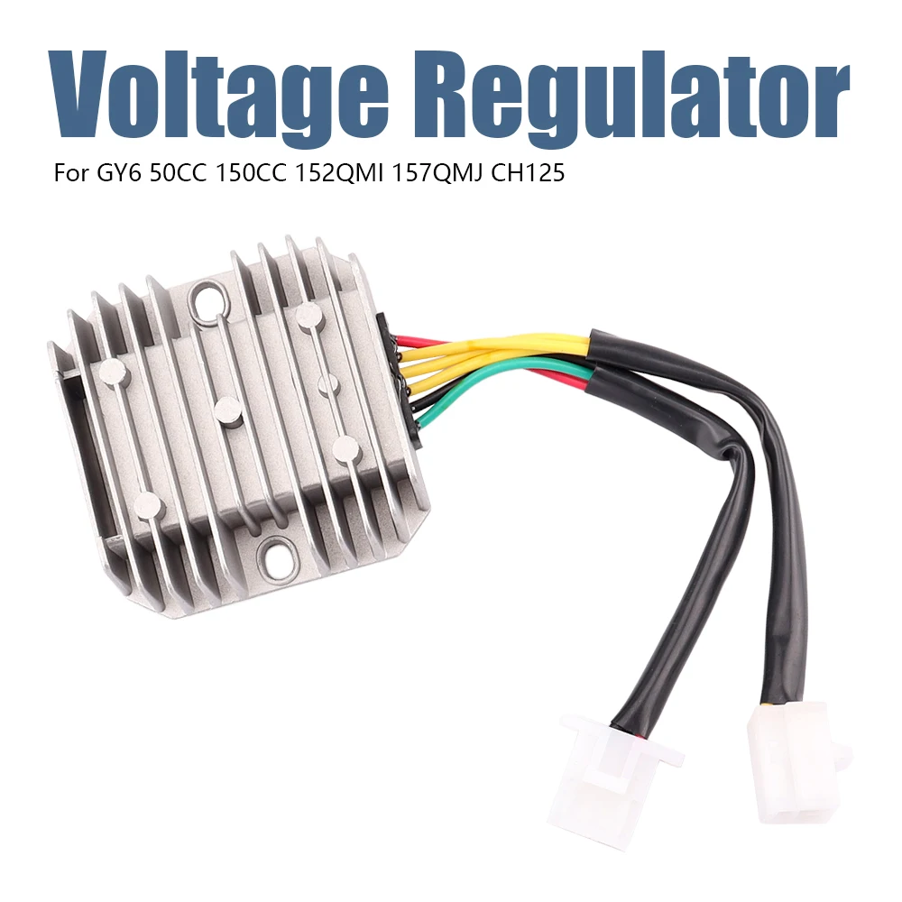 12V 6 Wires Motorcycle Voltage Regulator Rectifier For GY6 125cc 150cc 152QMI 157QMJ CH125 Scooter ATV Moped Quad 2 Plug