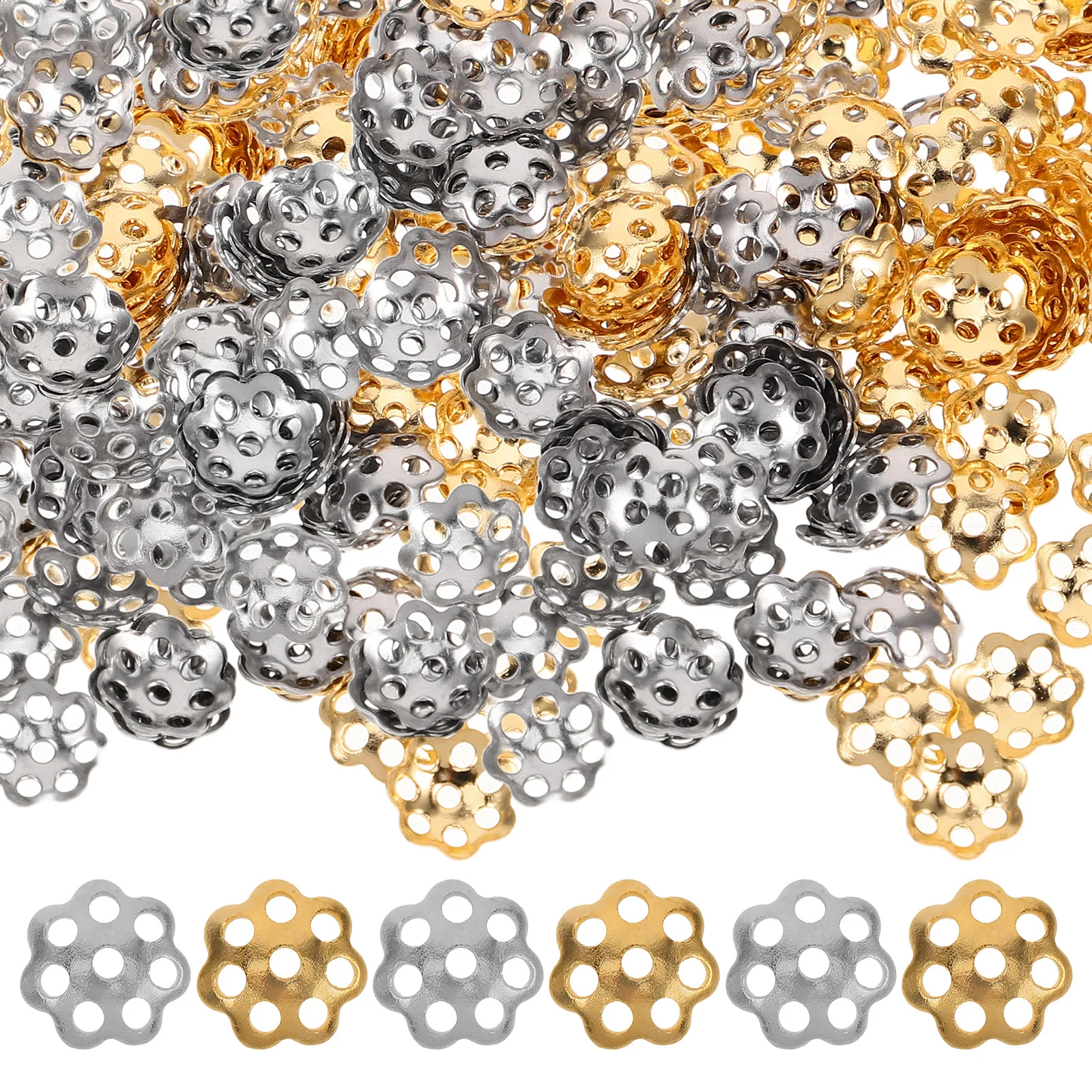 

240pcs Hollow Beading Spacer Stainless Steel DIY Bracelet Jewelry Making Beads Projects Accessories Craft