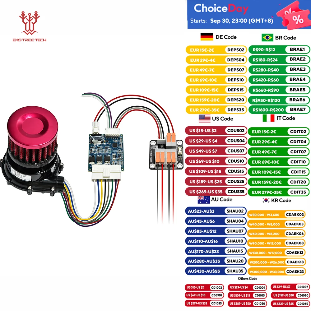

Универсальный турбокомплект BIQU, комплект бесщеточного охлаждающего вентилятора с адаптером Plug-and-Play, воздушный фильтр для 3D-принтера Voron 2,4 ВзБот