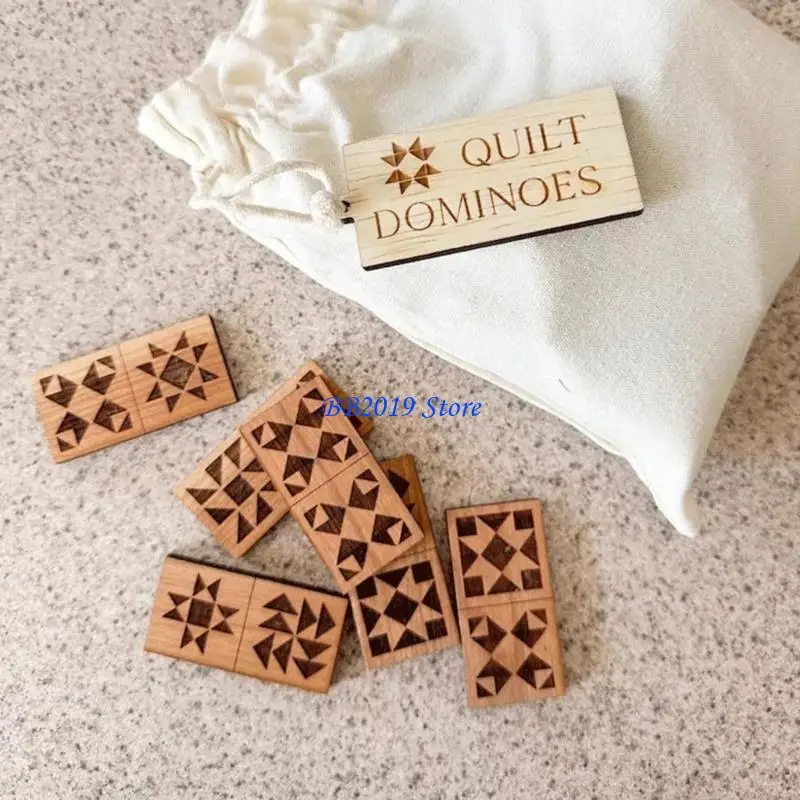 

Q0KB Портативная игра-головоломка с плиткой домино и сумкой для хранения, креативный обучающий инструмент