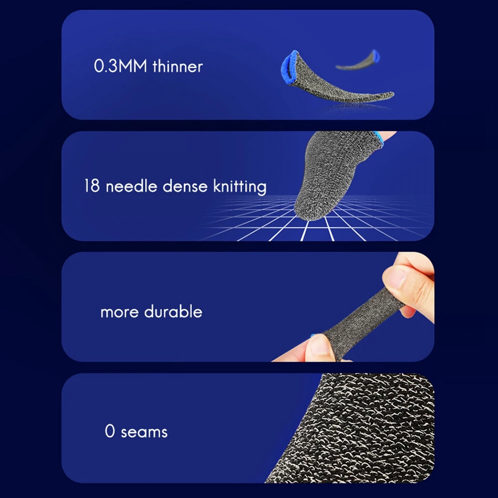 ASMA-Gaming Finger Cots, Non-Slip, Sweat-Proof Touchscreen Gloves, Breathable, Chicken Finger Cots 4-Piece Set