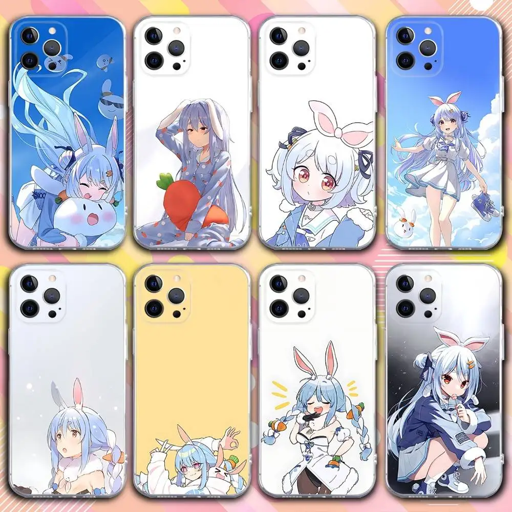 

U-Usada Cute P-Pekora Phone Case For iPhone 17,16,15,14,13,12,11 Pro,Max,Plus,X,XS,XR,SE4,E Mini Transparent Soft Cover