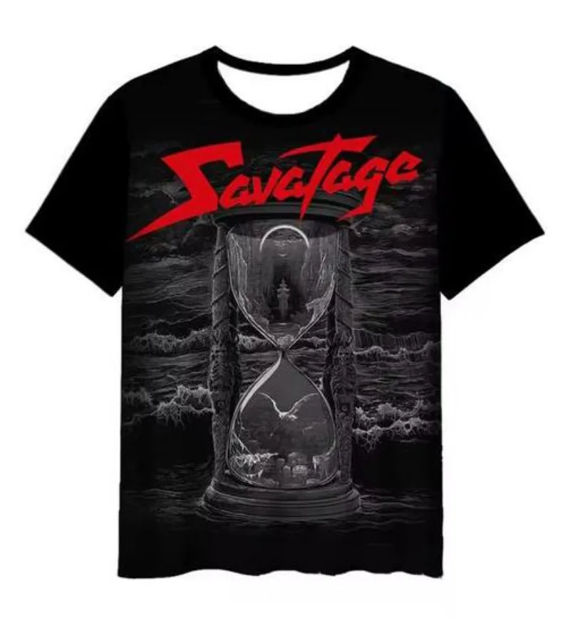 

Retro Women's T Shirt Savatage Rock Graphic Men Clothes Summer Short Sleeve Tees Female Harajuku Streetwear Oversized Blouse