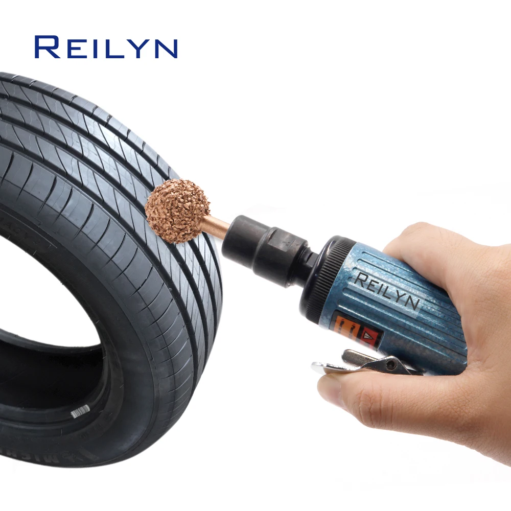 Reilyn Tungsten Steel Car Buffing Wheel Tire Repair Grinding Head 42mm for Low Speed Pneumatic Grinder Wound Tire Buffing