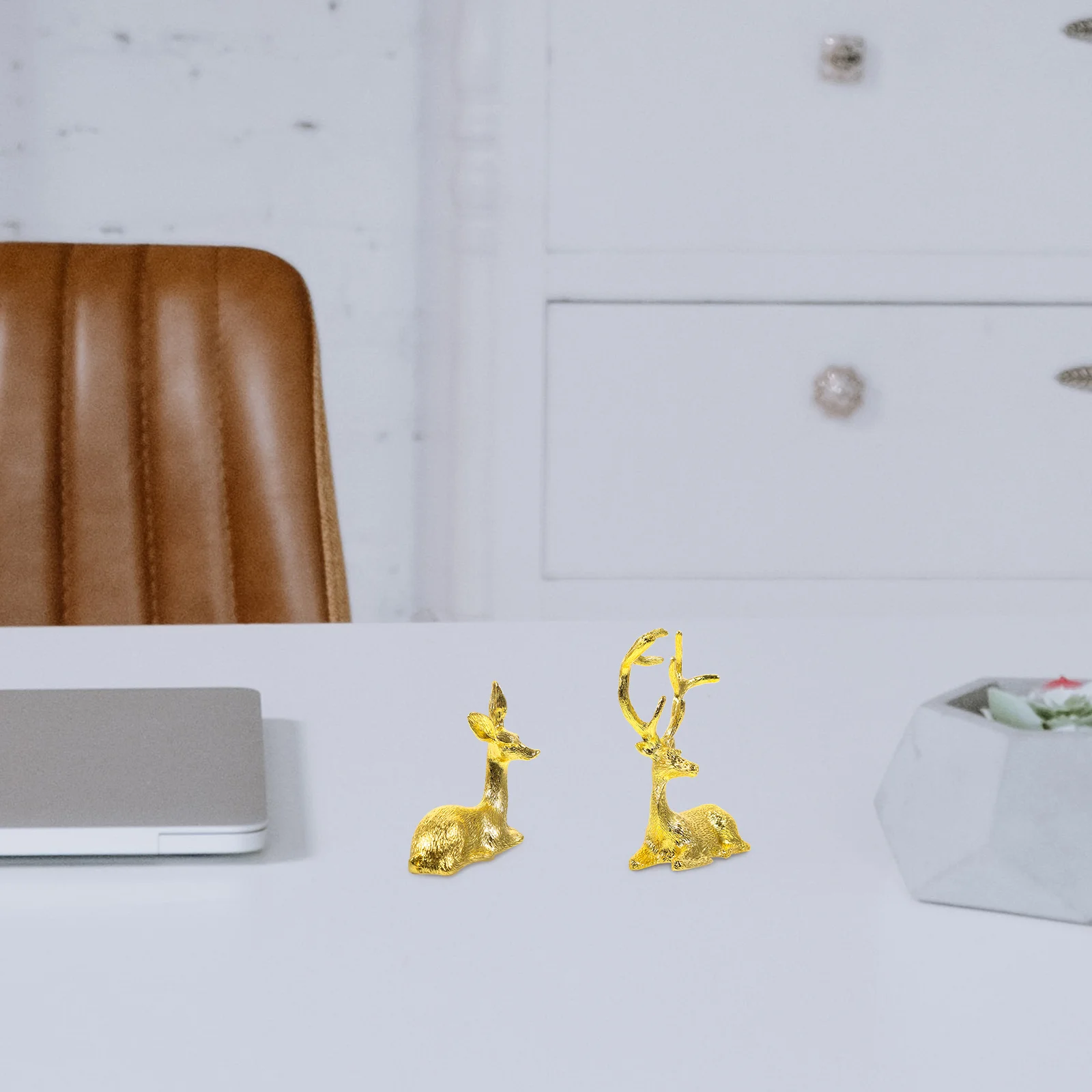 

1Pair Mini Elk Alloy Decor Lovely Metal Craft for Home Decoration Desktop Office Living Room Garden Indoor Outdoor