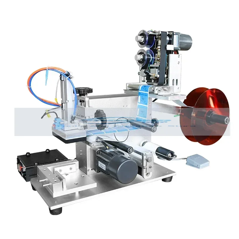 Semi-automatic labeling machine small red wine bottle self-adhesive labeling machine semi-automatic round bottle labeling