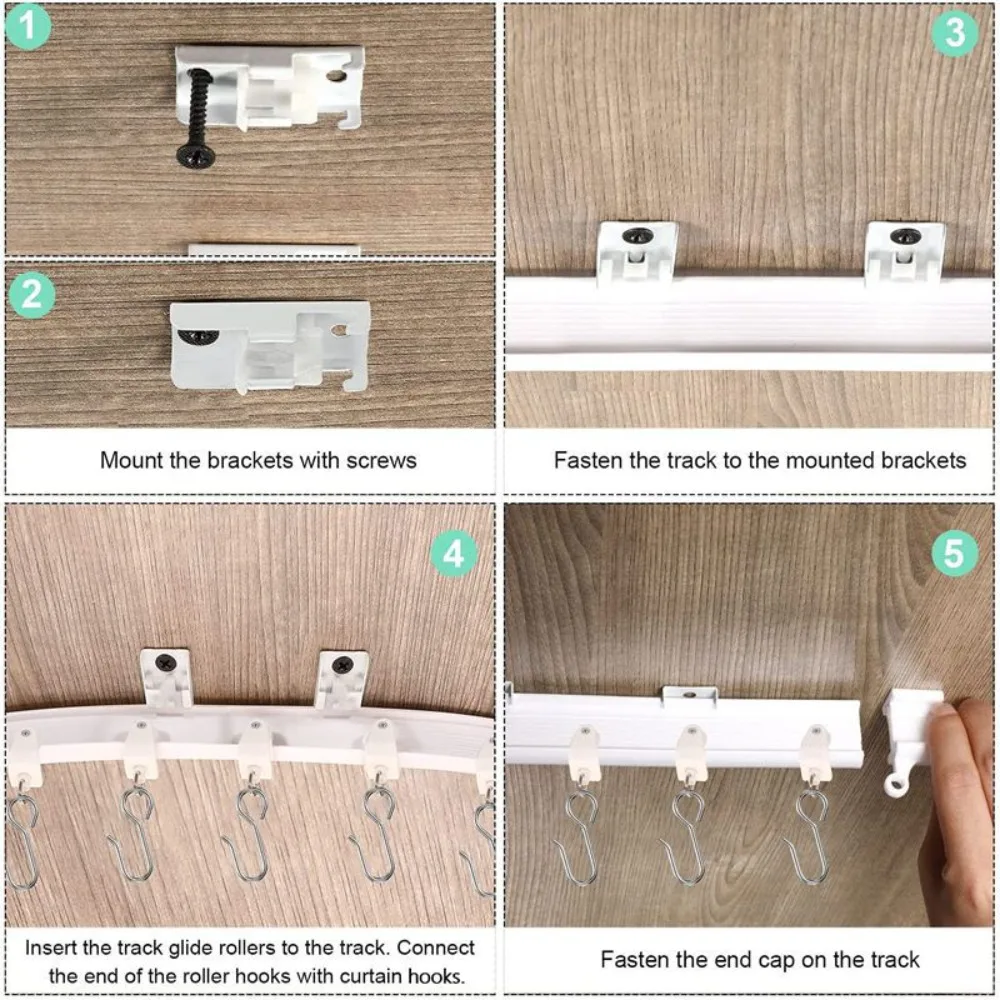 Plastic Curtain Rail White Modern Style Visible Track Nano Silencer Curtains Accessories Plastic Bendable Curtain Track