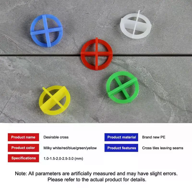 00Pcs Tile Leveling System Clips Spacers Wedge Floor Wall Installation Plastic 1-3mm