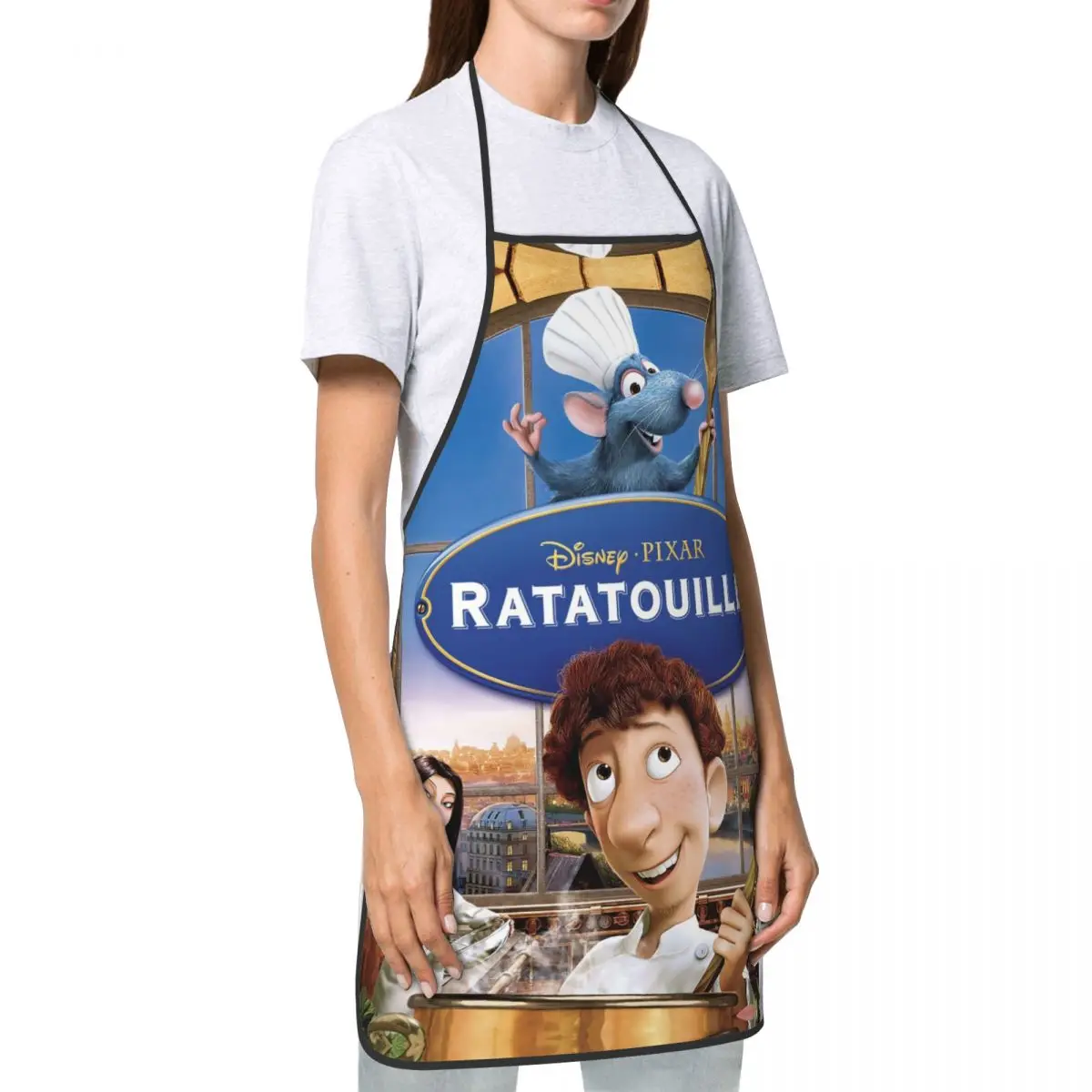 Custom Unisex Little Chef Ratatouille Remy Bib Apron Adult Women Men Chef Tablier Cuisine for Kitchen Cooking Gardening