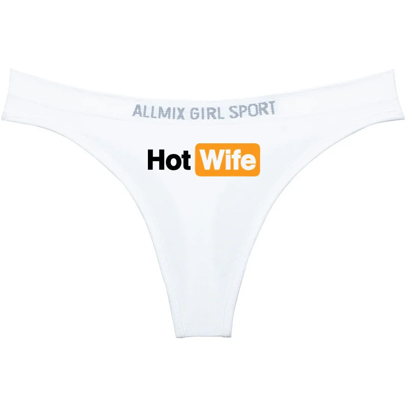 Hot Wife-ropa interior con letras para mujer, bragas de moda, ropa interior deportiva sin costuras para chica, bragas de cintura baja sin marcas