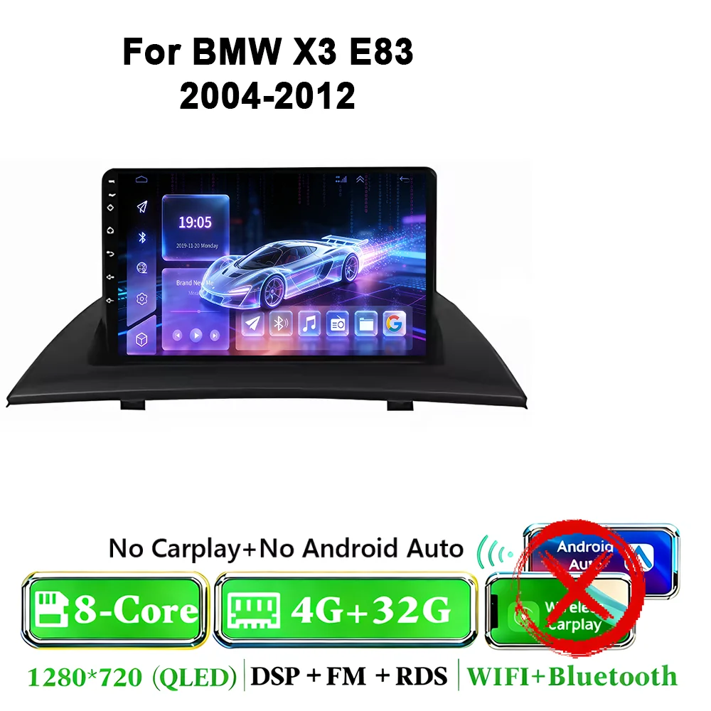 Android 17 autoradio voor BMW X3 E83 2004-2012 multimediaspeler GPS draadloze Carplay navigatiescherm monitor head unit stereo