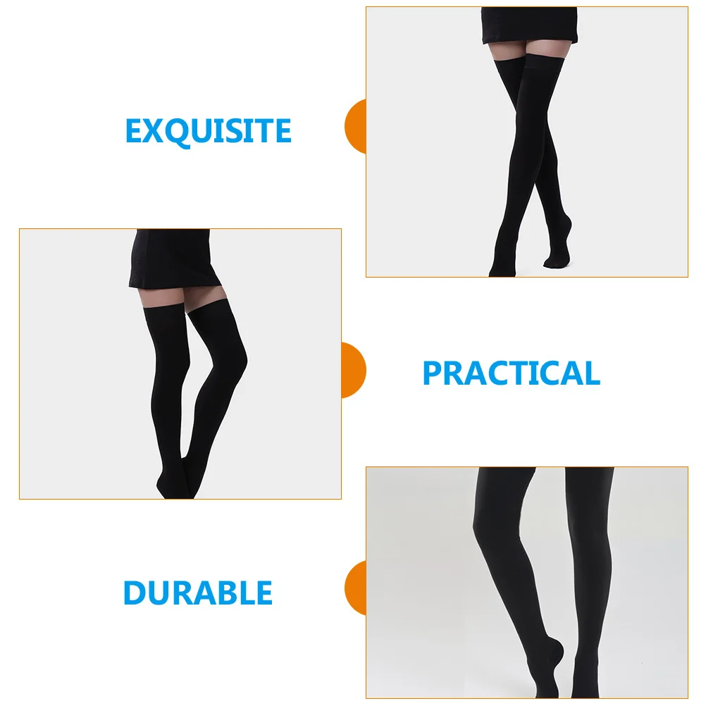 

1Pair Thigh High Compression Socks Elastic Stockings Comfortable Long Knee High Socks Promote Venous Return Prevent Varicose