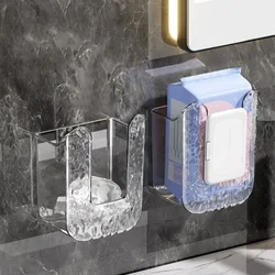 Wall Mounted Tissue Box Plastic Punch-Free Toilet Paper Holder Space-saving Napkin Container Bathroom Wet Wipe Paper Towel Case
