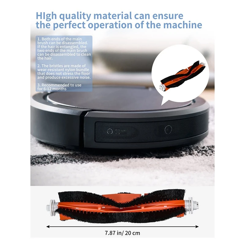 ملحقات قطع غيار المكنسة الكهربائية من Roborock ، قطع غيار المكنسة الكهربائية ، الفرشاة الرئيسية ، الفرشاة الجانبية ، فلاتر Hepa ، متوافقة مع S5 ، S5max ، S6