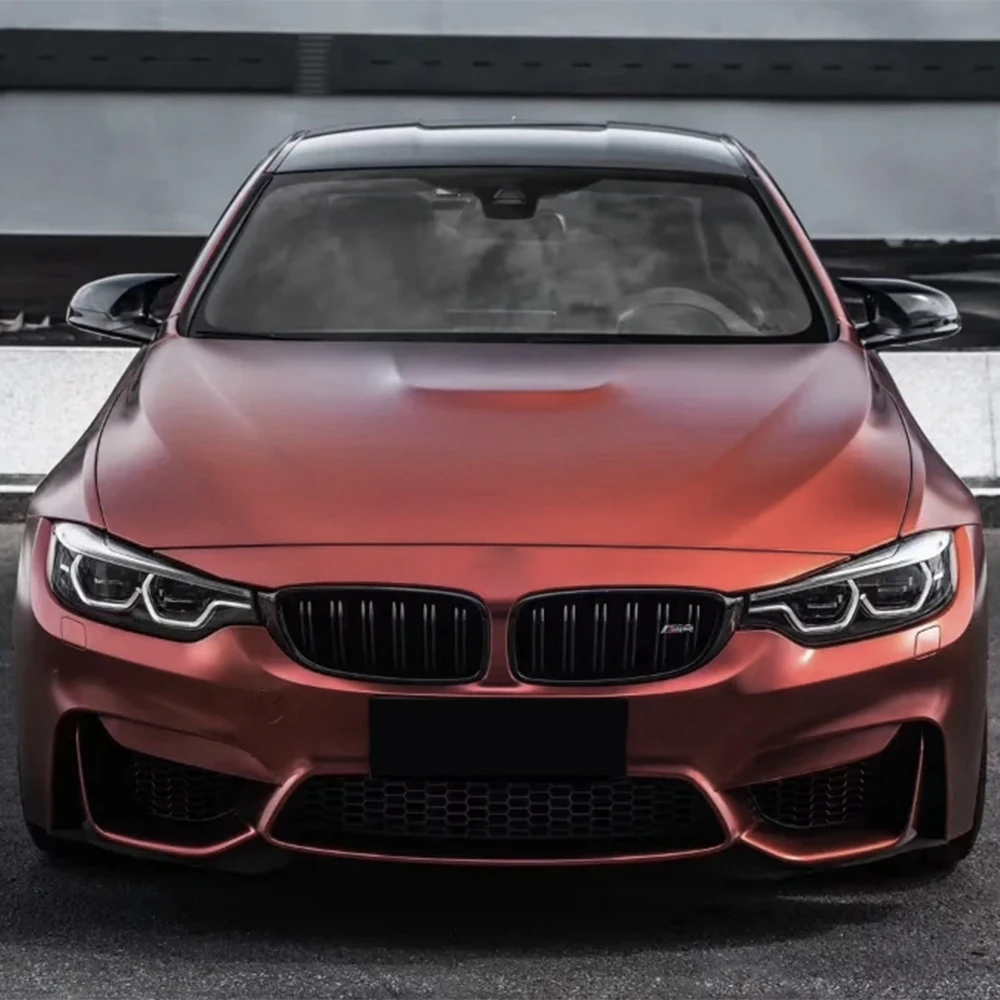 

Matte Metallic Russet Red Car Sticker Wrapping Vinyl Film Color Change Film PET Bubble Free Decals Car Sticker Interior Exterior