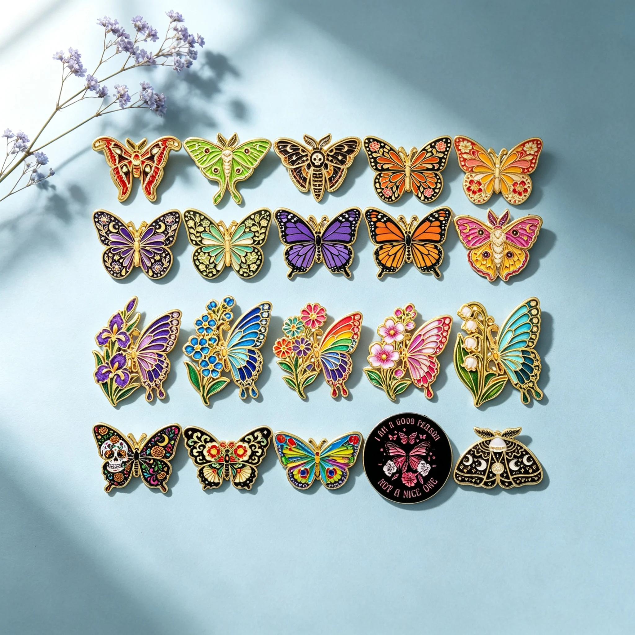 Colorful Butterfly Moth Enamel Lapel Bag Pins Cartoon Beauty Badges on Backpack Brooch for Clothes Jewelry Gifts for Friends