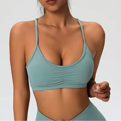 Women Sports Underwear Shockproof Yoga Bra Running Vest Gym Top Workout Padded Crop Tops Female Brassiere Push Up Fitness Bras