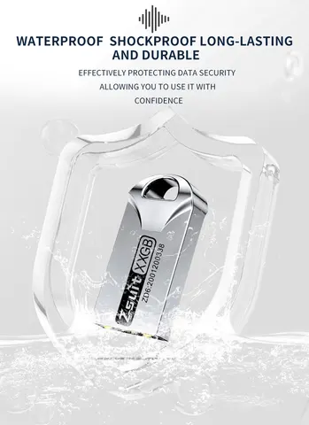 Zsuit Водонепроницаемая USB-флешка 64/128 ГБ, USB 3.0, металлический корпус — изображение продукта