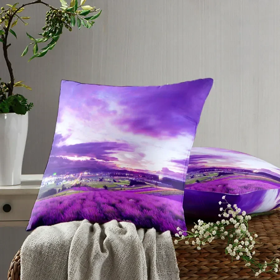 Purple Pillow Case Decor Home Cushion Cover Decorative Pillowcase Living Room Sofa Chair Lavender Butterfly New