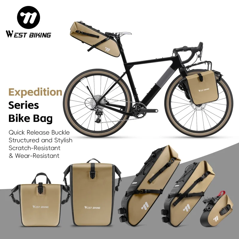 WEST BIKING Waterproof Bike Rack Bag 18L-28L Expandable Bicycle Pannier Bag Quick Install Reflective MBT Bike Rear Luggage Bag