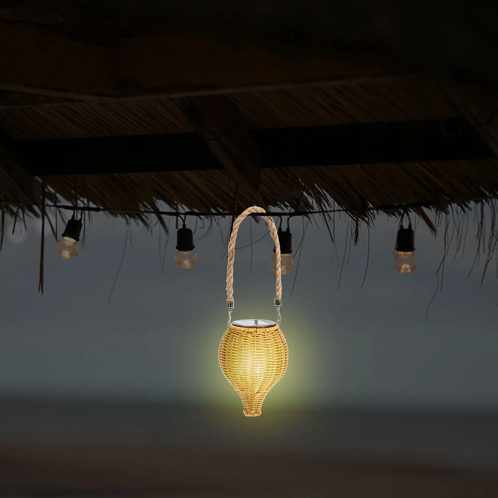 

Solar Light Garden Hanging Projection Lamp Unique Handmade Outdoor Decorative Pendant For Patio Porch Lawn Courtyard