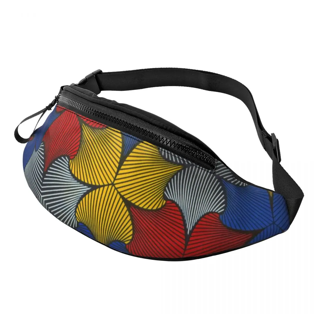 Custom Geometric African Ethnic Tribal Ankara Pattern Fanny Pack Women Men Crossbody Waist Bag for  Hiking Phone Money Pouch