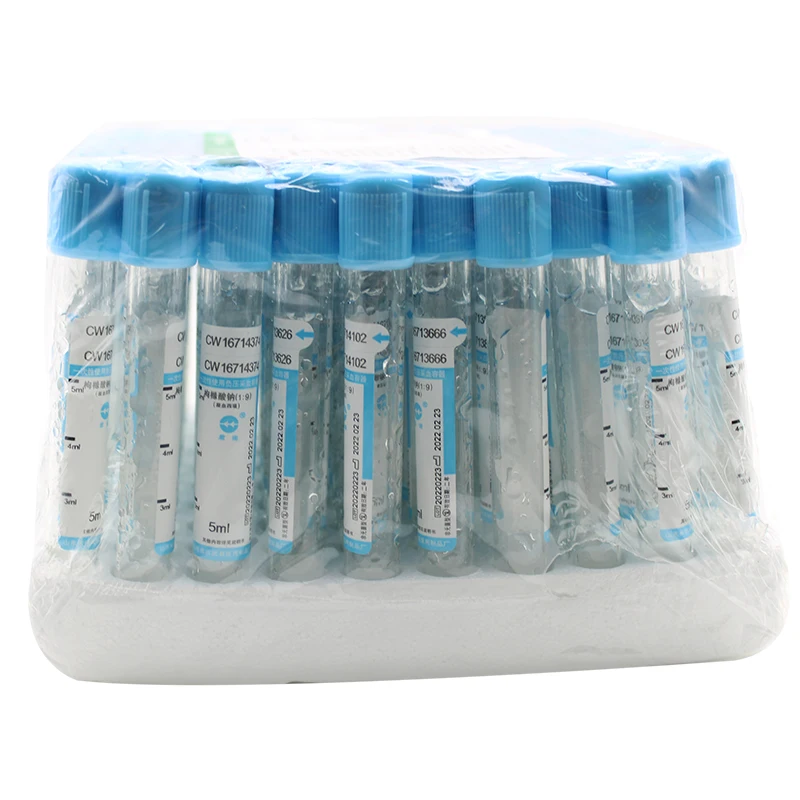 Imagem -05 - Tubo Plástico Estéril da Coagulação do Sangue Pressão Estéril Negativa Tampão Azul do Vácuo Tubo Prp Sphygimbency 100 Pcs