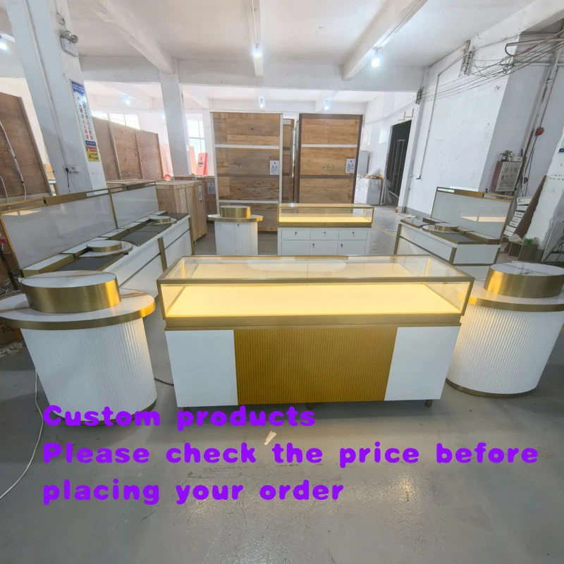 custom.Customized Modern Medical Spa Beauty Salon Furniture Luxurious Skincare Cosmetics Display Showcase Boutique Counter Rack
