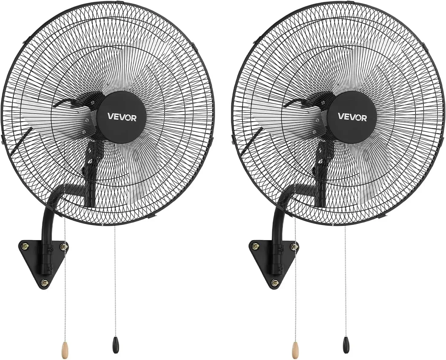 20 Inch Wall Mount Fan, Oscillating,3-Speed,2 Pack Hanging design with adjustable angle and long airflow distance for industrial