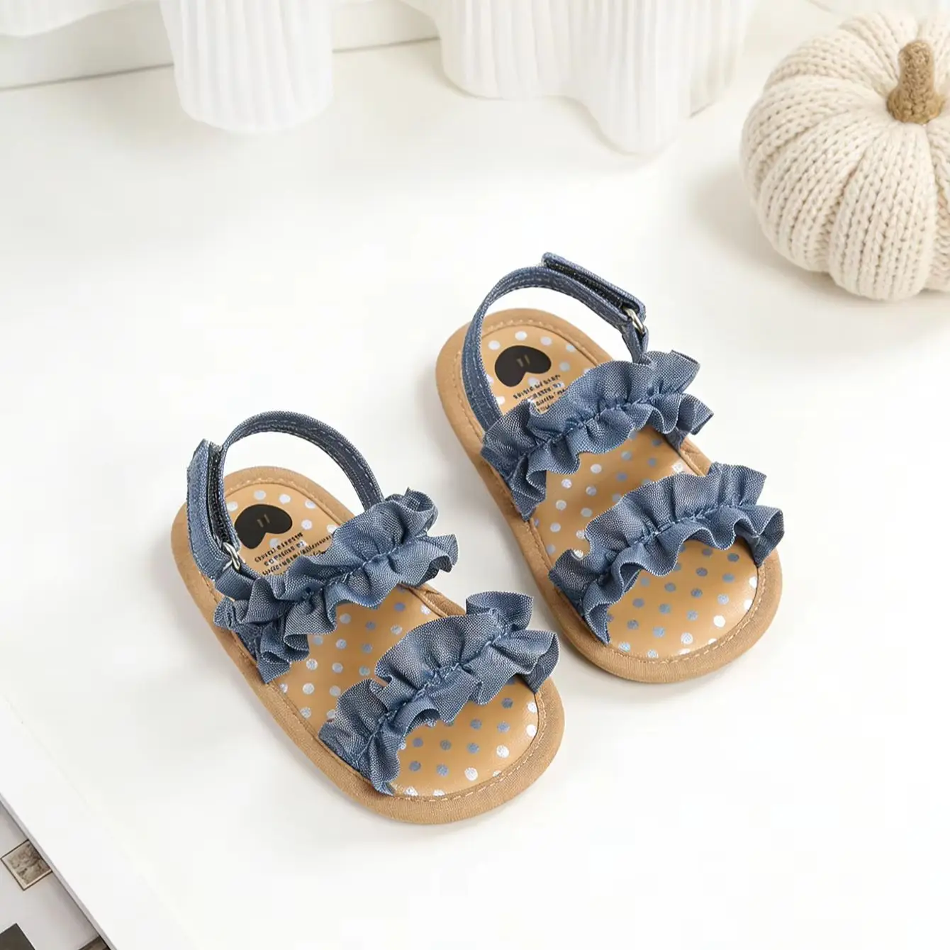 

Baby girl baby soft soled blue princess wedding dress flat shoes lightweight comfortable non slip baby shoes