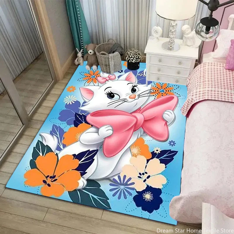 Disney Marie Cat Large Area Rug Carpets for Living Room Children\'s Bedroom Sofa Doormat Pink Floor Rugs Home Decor Anti Slip Mat