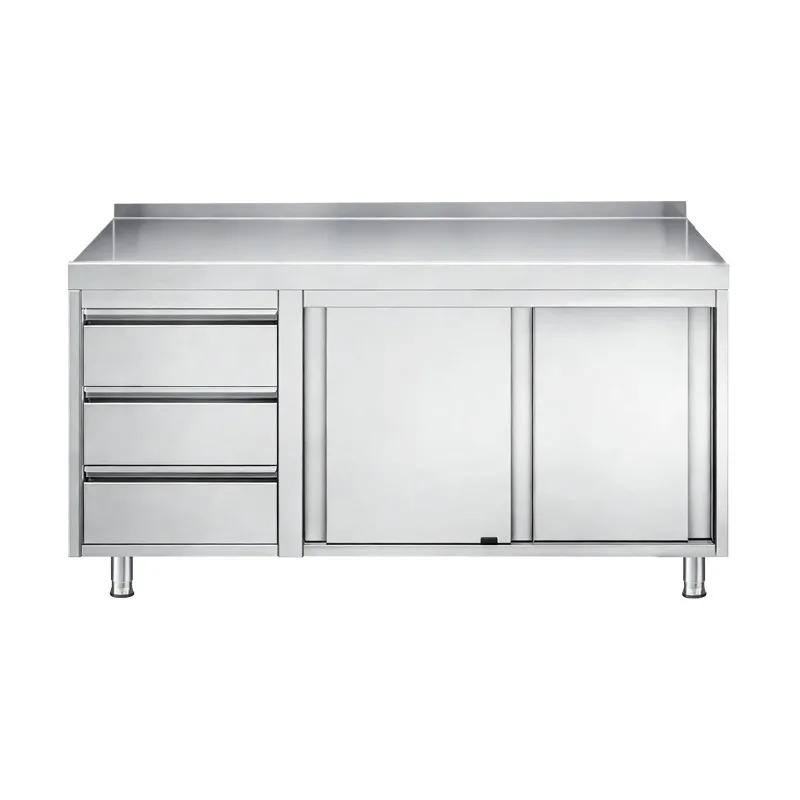 Stainless Steel Kitchen Cabinets With Drawers Built in Sink Countertop Bench Top for Kitchen Small Business