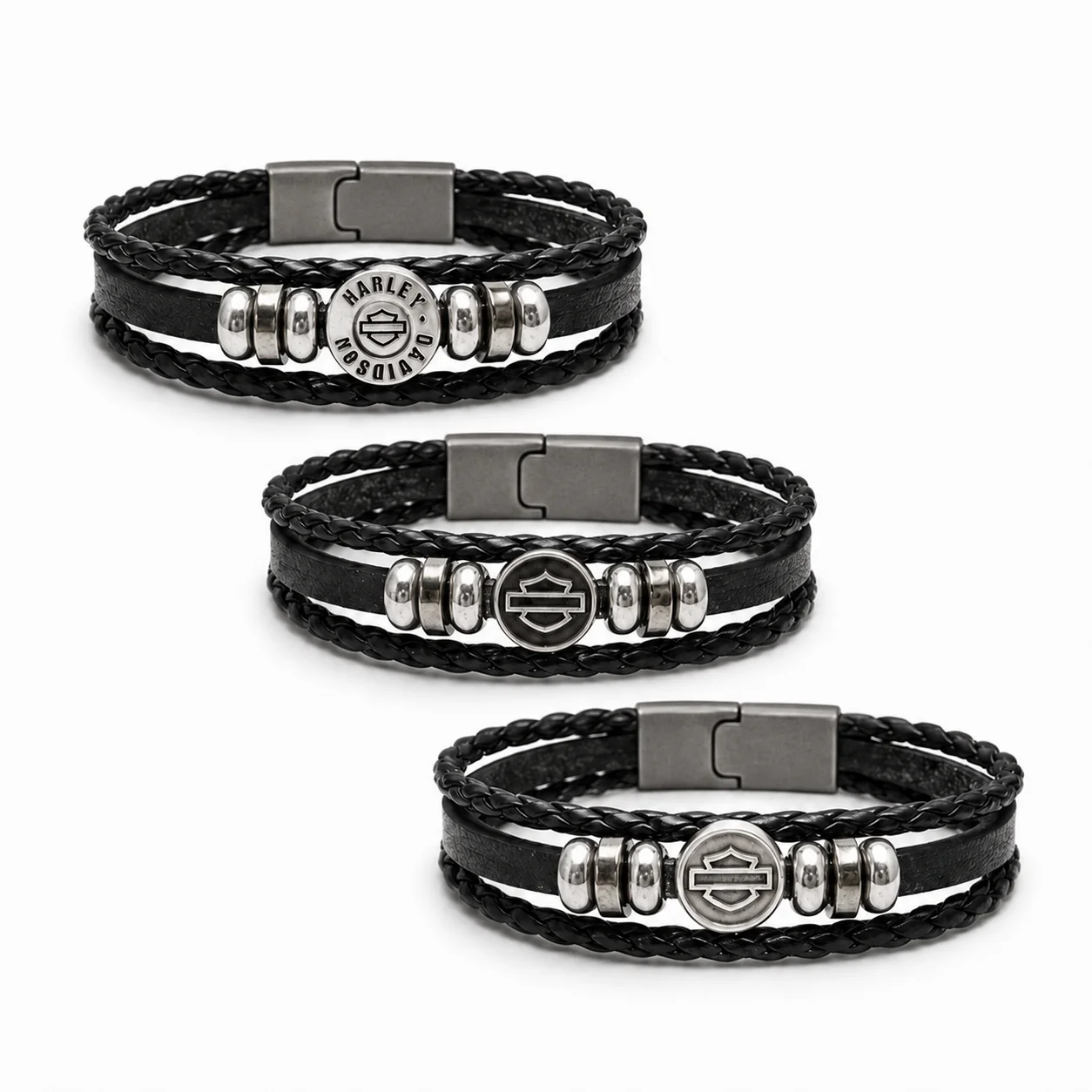 For Harley Davidson Pan America 1250 ADV Motorcycle Styling Accessories Leather Braided Bracelets Men Vintage Bracelets