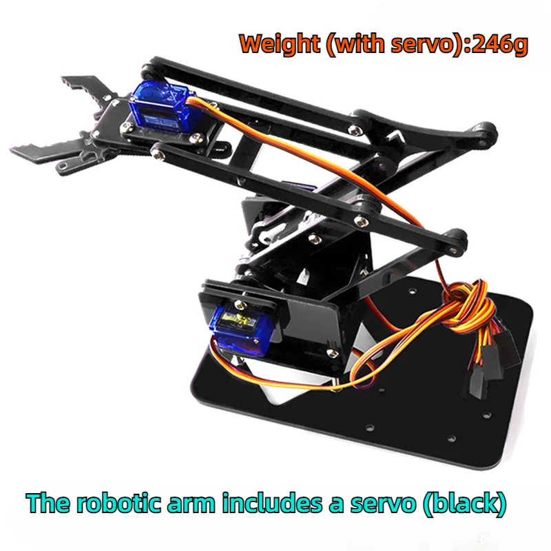 SG90 MG90S 4 DOF Unassembly Acrylic Mechanical Arm Robot Manipulator Claw for Arduino Maker Learning DIY Kit RC Robotic Arm