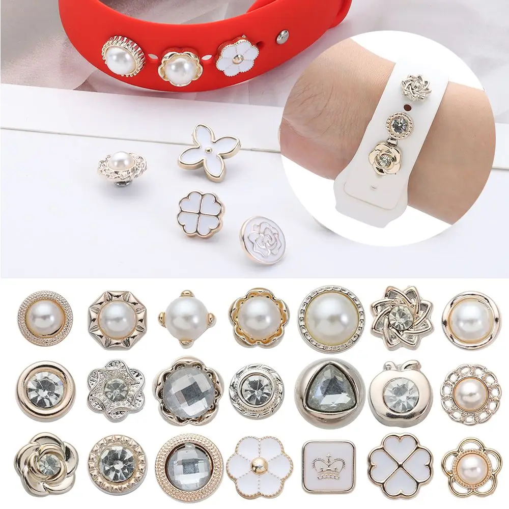 Pearl Nails Watch Band Ornament Strap Decorative Ring Nails Wristbelt Charms Ring Nails For Apple Watch Band For Apple Watch