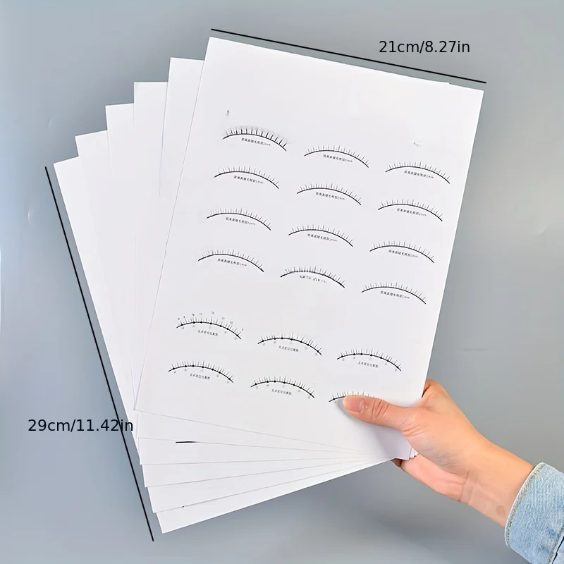 Profesjonalny podręcznik do przedłużania rzęs, wzornik do ćwiczeń, papierowy szablon do mapowania rzęs, poradnik dla początkujących, zestaw do przedłużania sztucznych rzęs.