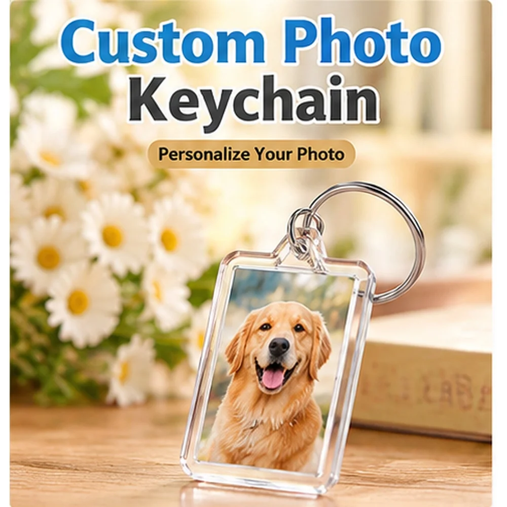 1PC 1PC Custom Photo Keychain Personalized Acrylic Picture Insert Key Ring Clear Rectangle Bag Charm Couple Pet Family Keepsake Gift - Aliexpress Deal