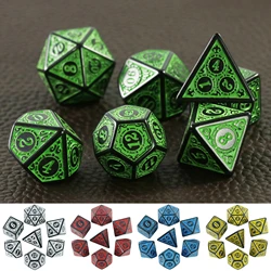 DND Dice Set Polyhedral Dice High Quality Plastic Dice Set Unique Patterns Amazing Retro Font Styles For Role Playing Games