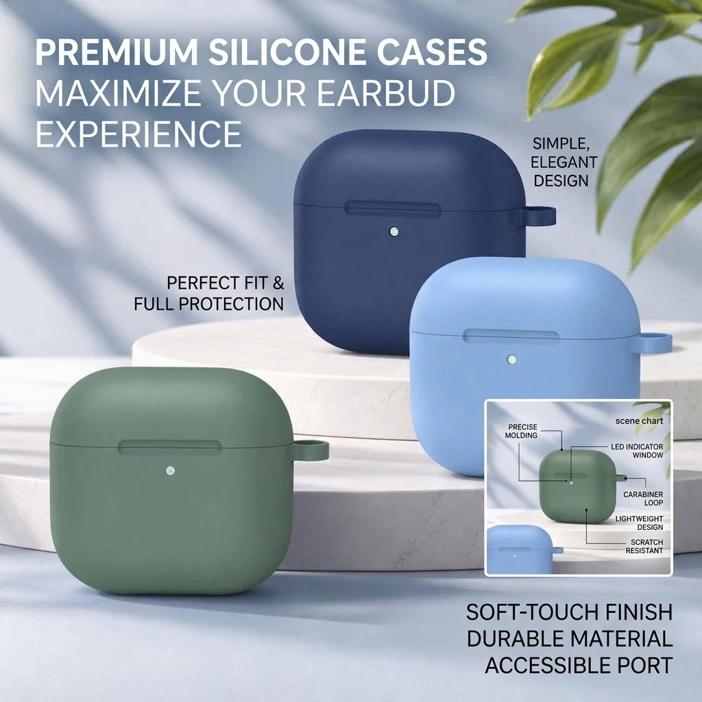 For Apple AirPods 5 Protective Case Solid Color Silicone One-Piece Design for Enhanced Device Safety