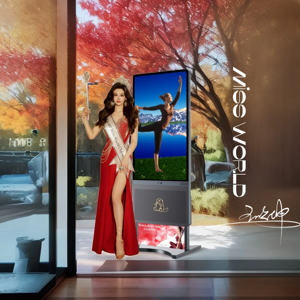 Manufacturer Supply Fitness Mirror Digital Twin Skiing Lovers Cosmic Gate Body-Sensing Interactive Smart Screen