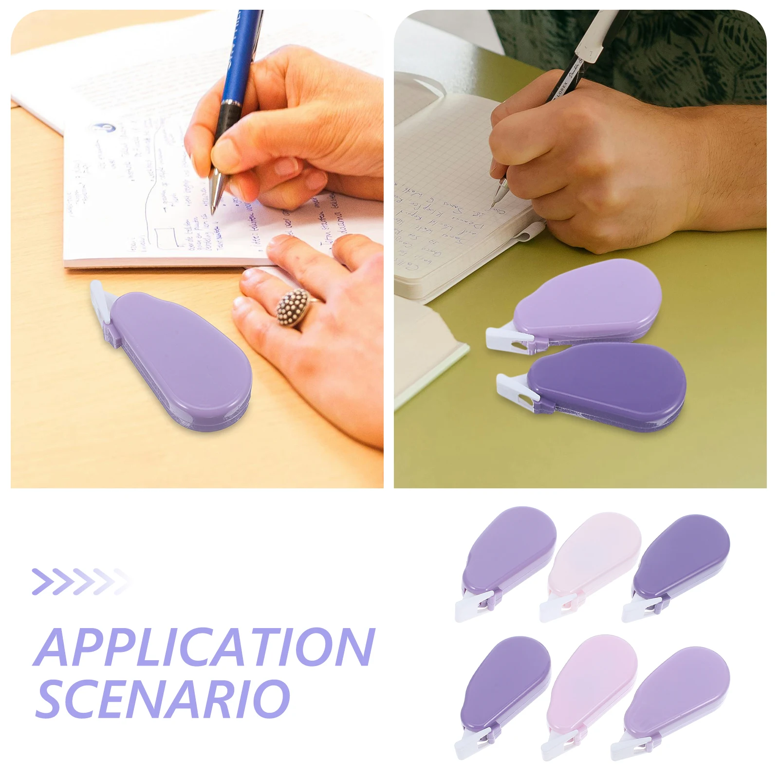 6 stuks Tape Schrijven Gum Dagelijkse Tape Gum Studeren Draagbare Student Accessoire Klaslokaal Briefpapier Veilig