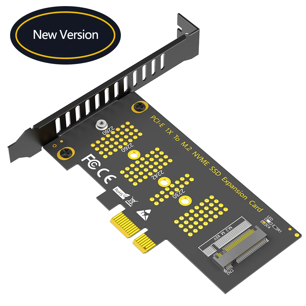 PCIE NVME Adapter PCI Express 3.0 X1 X4 to M.2 M Key Expansion Card Riser LED Indicator Support 2230 2242 2260 2280 M2 NVME SSD