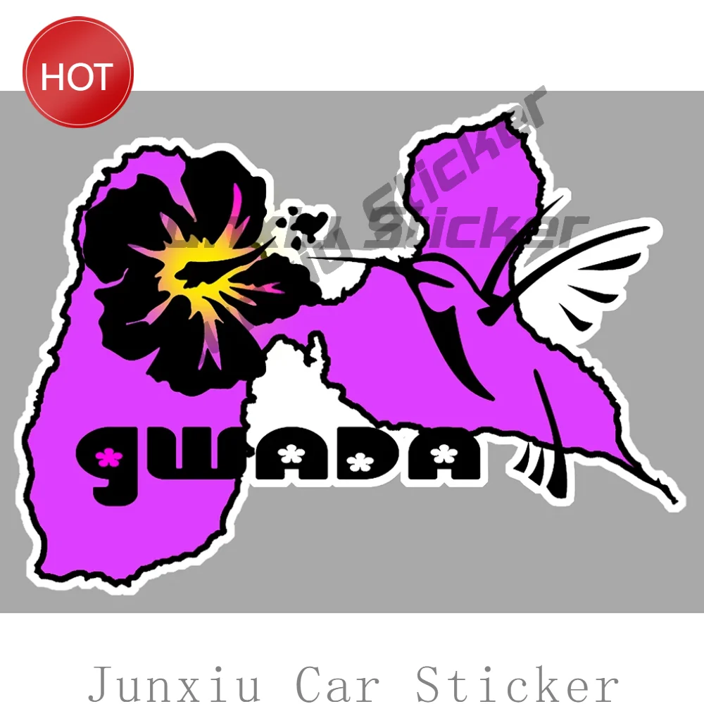 Creative Gwada Hibiscus Colibri Dub Autocollant Uv Protection Sticker For Tailgate Pickup Tailgate Car Window Vinyl Decal