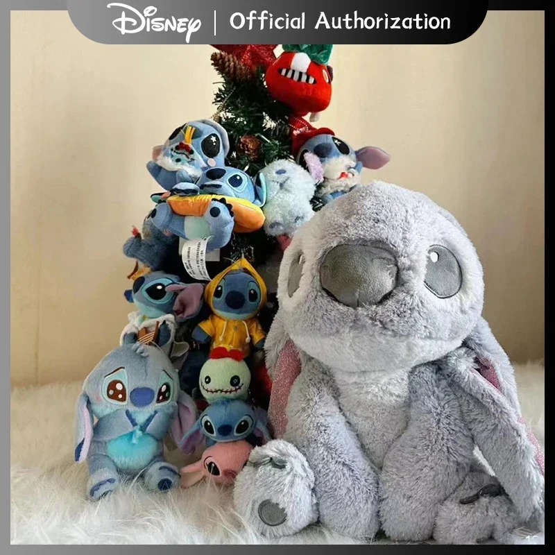 30CM-70CM New Sparkling Disney Lilo & Stitch Grey Doll Cartoon Shiny Plush Toy Cute Anime Stuffed Kawaii Birthday Gift Christmas