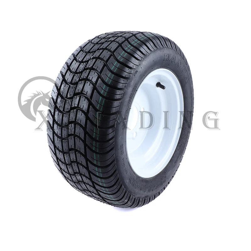 10 inch Front/Rear vacuum wheel 205/50-10 Tubeless tire with White hub For ATV golf cart UTV Buggy Quad Bike Tyre parts