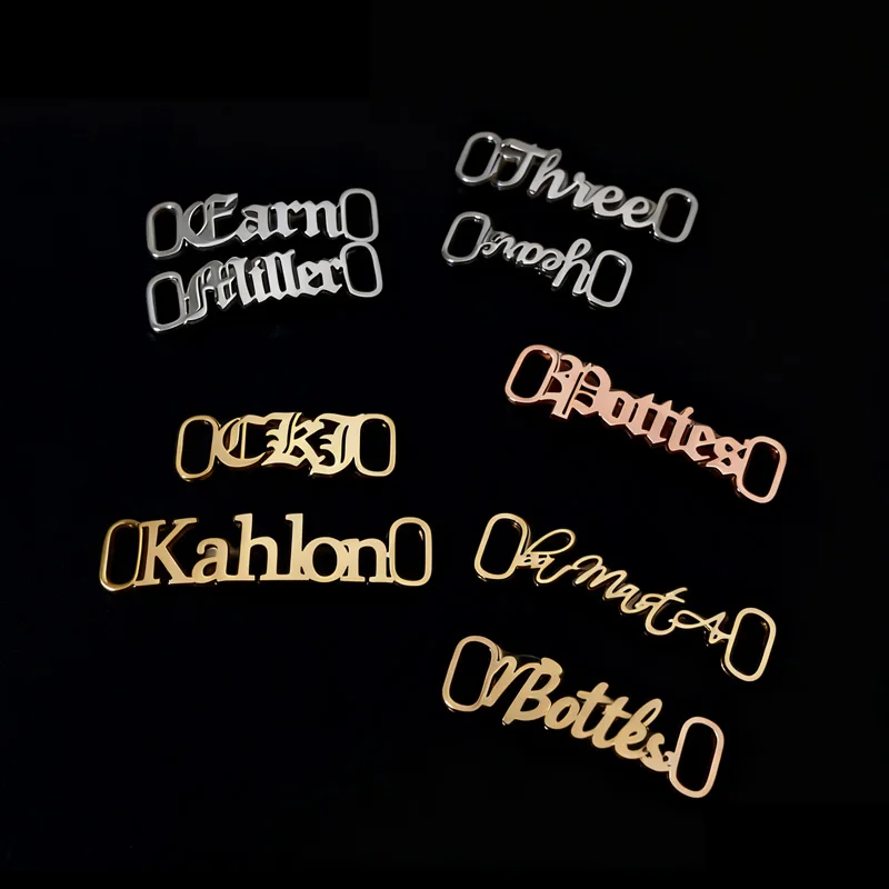 

Nextvance Gold Color Custom Name Shoe Buckles Stainless Steel Shoelace Buckle Shoe Decoration Charm Sneaker Accessories Jewelry